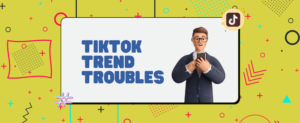 A cartoon man holding a cell phone getting ready to post a TIkTok